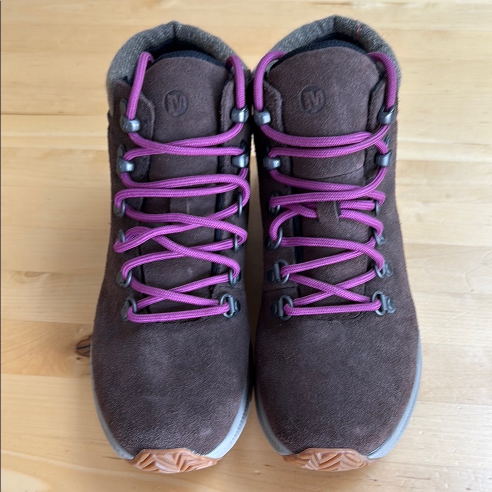 Merrell Brown and Pink Athletic Shoes for Outdoor Adventures